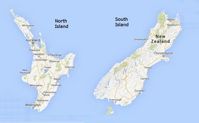 Map New Zealand Islands