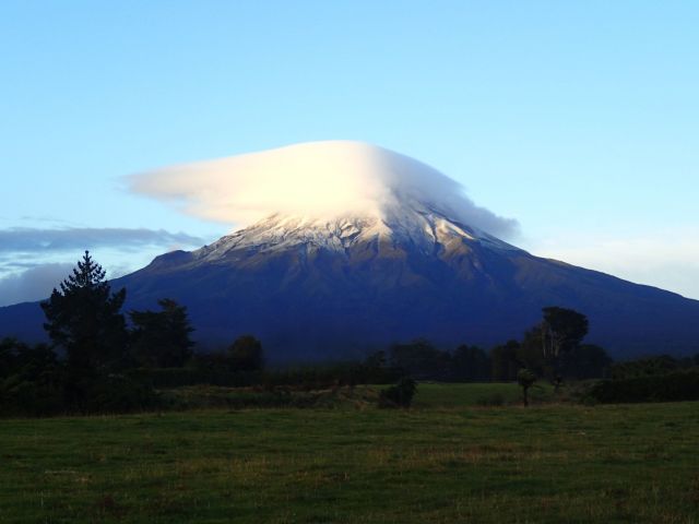 Mount Taranaki with cloud beanie